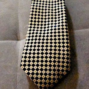 Sean John 100% Silk Necktie - Gold/Black Diamonds